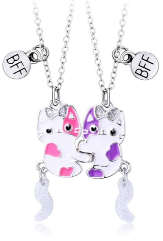 PLABBDPL Collana dell'Amicizia Best Friends per 2 - Gioiello Abbinato per l'Amicizia a Lunga Distanza - Regalo Compleanno/Natale/Damigella d'Onore - Regalo per Signore, Ragazze e Sorelle,