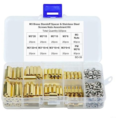 Kit di ferramenta elettronica 320 pezzi di distanziatori e viti in ottone disponibili