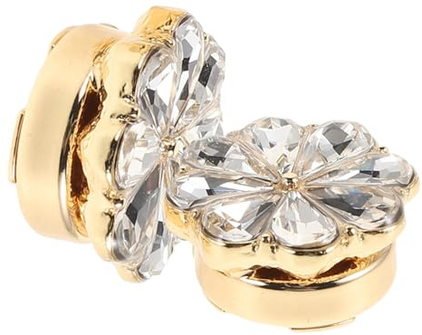 Holibanna 2 unids Accesorios Para Camisas Gemelos Con Botones En Forma De Flor De Cristal Cubiertas Botones De Flores Gemelos Brillantes Cubierta Del Botón De La Suerte Aleación De Oro,