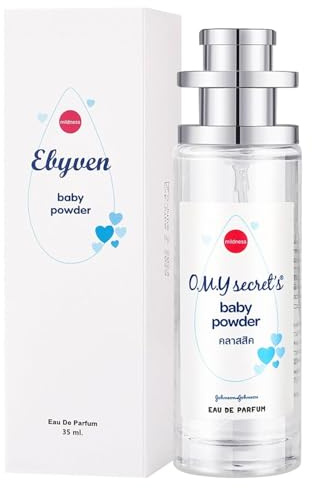 Elyven baby pulver parfym, baby-mjuk parfymspray, långvarig fukt och doft, blommig och krämig arom för kvinnor och män, Elyven färsk doftparfymer doftkropp,White