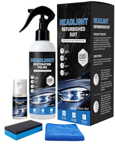 Generico Liquido ravviva fari Auto, Soluzione Protettiva Solare a Lunga Durata Liquido smacchiatore fari - per automobilisti, officine, pendolari, Traffico cittadino, Viaggi
