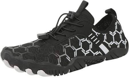 Genérico Zapatos acuáticos Ligeros para Mujer Ideales en Playa y Deportes al Libre con Calcetines Descalzos (Black, 35)