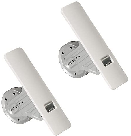 Rollwin 2x Rolladen Gurtwickler Unterputz 165mm bis 185mm Lochabstand anpassbar für Mauerkasten mit Gurtwickler Abdeckung zum Clippen Weiß - ohne Gurt - für 23mm Rolladengurt geeignet für Wickler