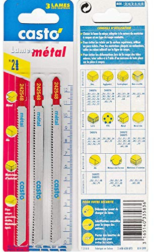 HKB ® 3 Stichsägeblätter No 2, 110mm, Eisen, Aluminium, T-Schaft Hersteller Casto, Artikel-Nr. 242548