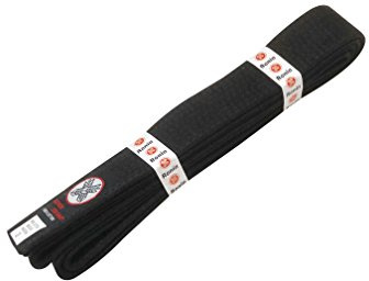 Ronin Brand Martial Arts Uniform Solid Colored Rank Belt – Yellow, Green, Orange, Blue, Purple, Red, Brown, & Black - Premium Quality (Black, 3)