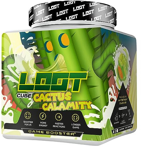 LOOT Game Booster | Konzentration, Ausdauer, Reaktionsfähigkeit | 50 Servings (400g) mit Koffein & 20 einzigartigen Inhaltsstoffen | Flow-State Formel | Cactus Calamity