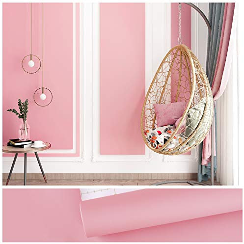 VEELIKE Klebefolie Rosa Matt Möbelfolie Selbstklebend Wandtapete 40cm X 300cm Wasserfest und Abwischbar Vinyl Folie Möbelaufkleber für Schlafzimmer Wohnzimmer Kleiderschrank Küchentapete
