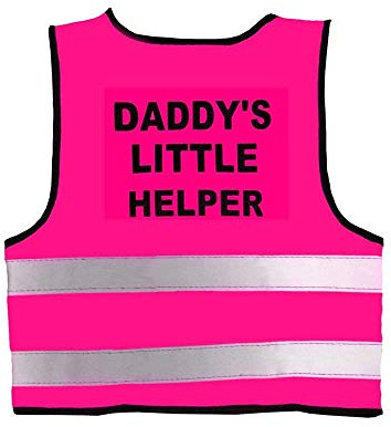 Kids Hi Vis High Visibility Safety Vest Waistcoat Children's Daddy's Little Helper Medium Pink Girls