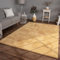 TT Home Wohnzimmer Teppich Hochflor Langflor Kunstfell Weich Modern Unifarben Flauschig, Farbe: Gelb, Größe:60x90 cm