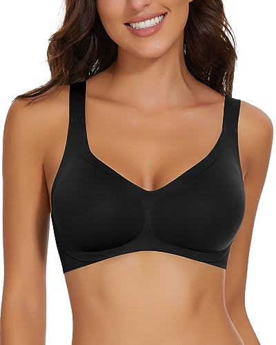 WOWENY Donna Reggiseno Senza Ferretto Push Up Bralette Senza Cuciture Supporto Completo e Cinghie Regolabili Top Corsetto Reggiseno per Dormire
