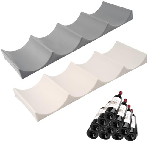 2 Stück Flaschenhalter Kühlschrank, Rutschfeste Flaschenregal Kühlschrank, Stapelbar Kühlschrank Oganizer Flaschen, Kühlschrank Flaschenablage für Küche Pantry Cabinet Bier Halter (2 Farben)