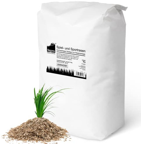 Semi per prato da 5 kg per sport e giochi in rapida germinazione 200 m², robusti, verdi profondi, ideali per semi di erba e semina primaverile