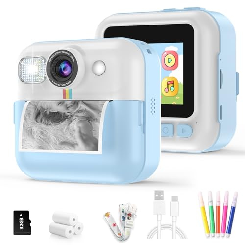 Kid Camera for Boys, Portable Toddler 1080P Instant Print Camera for Kids