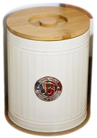 Darthome Roman Pillar Biscuit Canister Cream Metal Retro Kitchen Storage Cookie Tin Jar