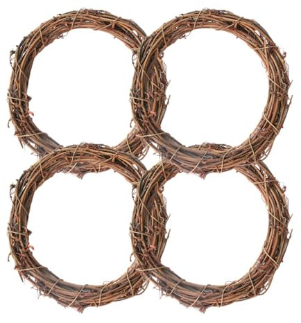 4PCS wreath,wreath ring,wreath making kit,Vine Branch Wreath Rattan Wreath for DIY Christmas Craft, Front Door Wall Hanging, Wedding and Party Decors,Strong and firm