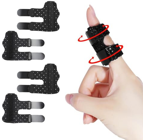 Votvlog Ferula Pulgar, 4 Ajustables Protector Ferula Dedos en Gatillo Mano con Banda de Aluminio Incorporada, Ferula Dedo para Fracturas, Esguinces, Artritis y Tendinitis, Carpiano Roturas de Gatillo
