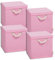 Storanda | 4er Set Aufbewahrungsbox mit Deckel | Kordel Griffband | Stabile & Faltbare Boxen | Regalboxen für Würfelregal Kallax | Ideal für Zuhause & Kinderzimmer | 31x31x30 cm | Rosa