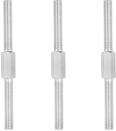 PATIKIL M8x100mm Double End Threaded Stud Screw, 3pcs 304 Stainless Steel Hex Bolt Left and Right Hand Threaded Rod Bar Adapter for Furniture Hardware, House Maintenance