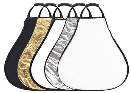 YWMZTTY 32in (80cm) 5-in-1 Triangle Photography Reflector with Sponge Handle, Portable Foldable Light Reflector for Photographers, Live Streamers, Portrait & Product Shooting