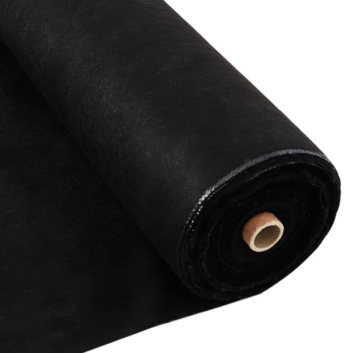 Tissu anti-mauvaises herbes résistant 164g/m², Tissu paysager 1,22m x 91,44m, Tapis géotextile polypropylène tissé pour lutte anti-mauvaises herbes, stabilisation de chemin & couverture de jardin