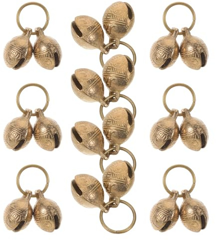 TOYANDONA Campanellini per Collari Animali Domestici in Rame a Forma di Testa di Felino 22mm, Set da 10 Pezzi Chiusura in Metallo Sicura, Campanellini Sonori per Gatti e Cuccioli, Accessori