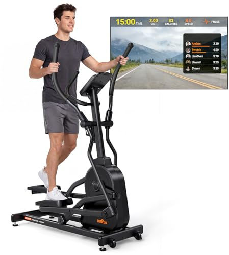 THERUN Elliptical Exercise Machine, Electric Elliptical Machine for Home Use, Magnetic Elliptical Training Machines with 20IN Stride & 32-Level Resistance, 350LB Capacity, App Connectivity (Orange)