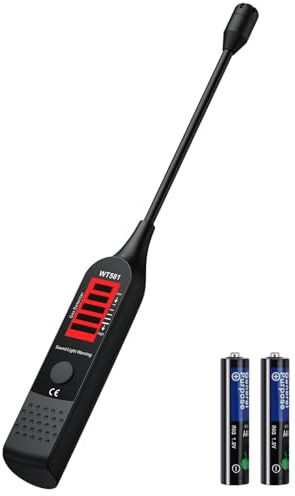 Proster Détecteur de Gaz Naturel, Détecteur de Fuite de Gaz, Détecteur Gaz GPL Portable - Méthane Propane Butane, 50–1000 ppm, Alarme Sonore et Visuelle, Sonde 125 mm pour Maison Cuisine Camping-Car