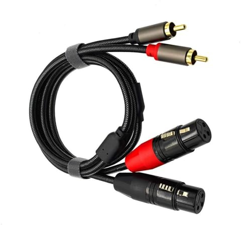 APGLSXY Professionell 2RCA till 2XLR hona ljudkonverterare kabel för studio mixer och mottagare HiFi ljudomvandlare kabel