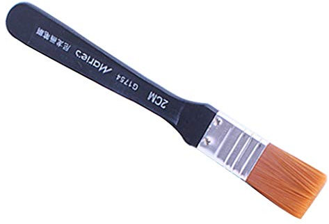 B Baosity Pinceaux à Peinture d'Artistes en Bois avec Tête à Plat Fournitures pour Aquarelle Acrylique Gouache Peintre Amateurs - Noir + Brun, 160x20mm