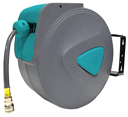 HENGMEI 20m Manguera de aire comprimido Carrete de manguera de aire Automático de Aire Comprimido