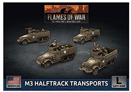 Flames of War American M3 Halftrack Transports (Late War, UBX76)
