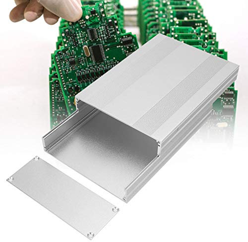 Kuuleyn Aluminum Cooling Box, PCB Instrument Case, DIY Electronic Project Enclosure, Silver, Aluminium, Not Water Resistant, Includes 2 Shells, 2 Baffles, Screws, 54 * 145 * 200mm