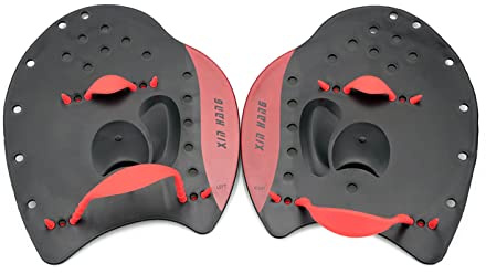 1 Pair Swimming Hand Paddles Swim Gloves Power Strength Training for Adults Kids Children Unisex Red M