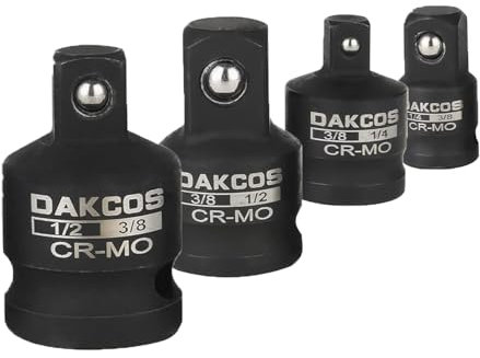 SIGANDG Adaptador de Vaso, 3/8 a 1/2, 1/2 a 3/8, 3/8 a 1/4, 1/4 a 3/8,Adaptador para Reductor de Impacto, vaso Multiusos para llave Dinamométrica, Trinquete, Taladro