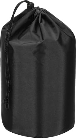 PATIKIL Stuff Sack, 4 x 6 Inch Waterproof Outdoor Storage Sack Portable Drawstring Dust Flap Bag Lightweight Sleeping Bag for Camping Hiking Backpacking, Black