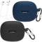 [2-Pack] easyBee Hülle Kompatibel mit Xiaomi Redmi Buds 6 Pro Earbuds, mit 2 Karabiner Anti-Verlust-Gurte, Flüssiges Silikon Case Stoßfest Schutzhülle Bluetooth Kopfhörer Tasche - Schwarz Blau
