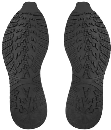 Nicear Suelas de goma para reparación de calzado, antideslizantes, de repuesto, para bricolaje, protector de suela para zapatillas y zapatos de hombre, con absorción de impactos, color negro.