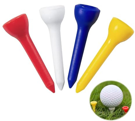 Plastic Golf Tees 100 Pack – 36mm Durable Golf Tees for Driving Range and Course, Colorful Golf Tees Plastic for Easy Ball Placement and Identification