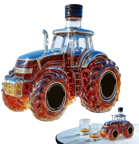Carafes À Alcool, Carafe À Whisky En Forme De Tracteur En Verre, Distributeur De Bouteilles De Vin Vide Créatif Anti-fuite, Décoration Élégante De Bar À La Maison, Accessoire De Service De Boissons