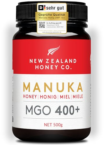 New Zealand Honey Co. Miele di Manuka MGO 400+ | Attivo e lordo | Prodotto in Nuova Zelanda | 500g