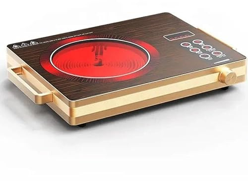 Placa Vitrocerámica Portátil, Cocina Eléctrica 2200W, Pantalla Digital LED, Multifunción con Temporizador, Dorado, Don Feliz