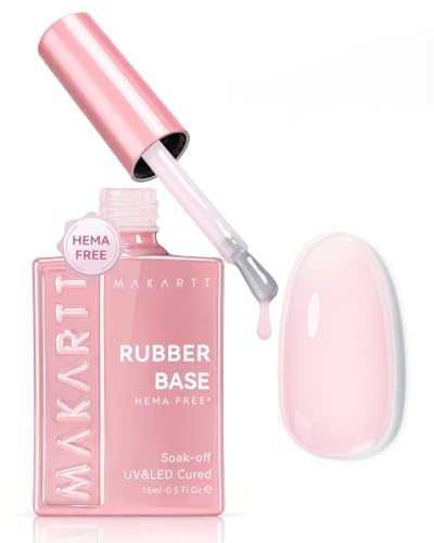 Makartt 6-en-1 Rubber Base 15ml Light Pink – Base Coat Réparateur Sans HEMA