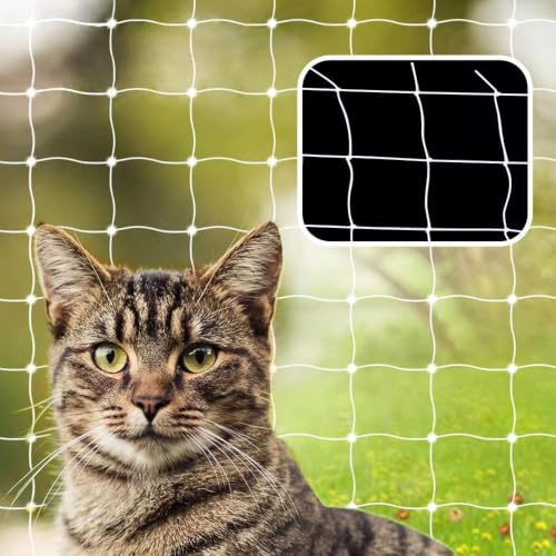 ELSMAOL Filet Chat Balcon, 3x10m Filet Chat Renforcé, Filets de Protection sans Percage, Filets Anti Chats avec Crochet Fixation pour Sécuriser Les Balcons, Terrasses, Fenêtres, Lucarnes et Portes