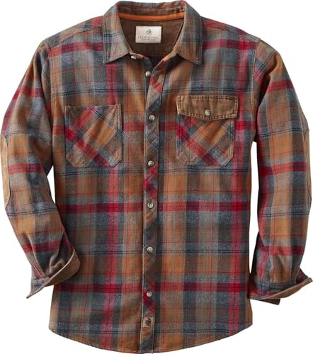 Legendary Whitetails Men's Harbor Heavyweight Woven Shirt Long Sleeve, Smokey Mountain Plaid, Large