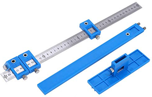 Adjustable Punch Locator Cabinet Hardware Jig Template Measuring Tool Wood Drilling Dowelling Hand Tool