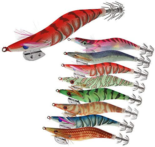 Croch 8 Piezas Luminoso Pesca Camarones Señuelo Cebo de Calamar para Sepia Pulpo