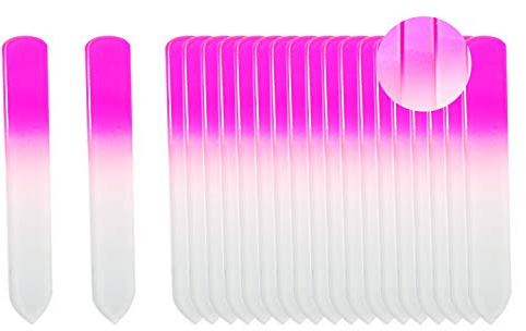 SIUSIO 20PK 3.5 Inch Professional Czech Short Crystal Glass Baby Nail Files Buffer Mini Manicure Kit Set Gradient Rainbow Color for Nail Polishing - The Best Emory Boards for Fingernail & Toenail Care