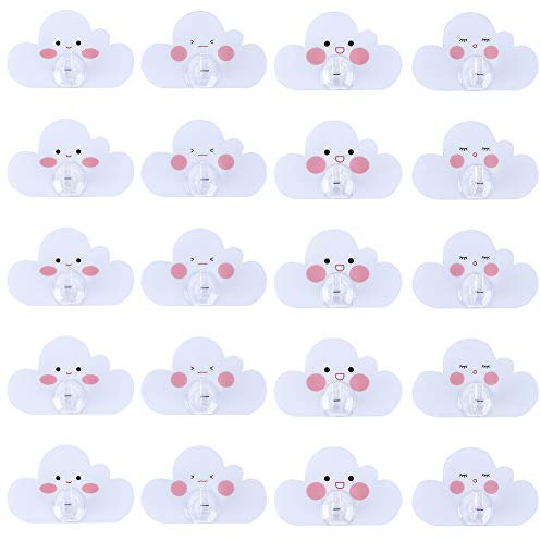 Klebehaken Selbstklebende Wandhaken, NALCY 20 StüCk Nahtloser Klebehaken, Kinderhaken Wandhaken Kunststoff Handtuchhaken Garderobenhaken Klebehaken für Kinder Süße Form