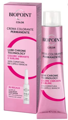 Biopoint Color - Crema Colorante Permanente con Fiala Hyaluplex Serum, Tinta per Capelli con Acido Ialuronico, Nutre, Idrata e Dona un Colore Brillante e Intenso, 60 ml