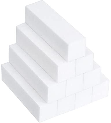10 PCS Blanc Bloc De Tampon À Ongles 4 Voies Bloc De PonçAge Fichiers ÉPonge Lime À Ongles Professionnel Polisseuse À Ongles Outil De Manucure Pour Salon Ou Usage Domestique